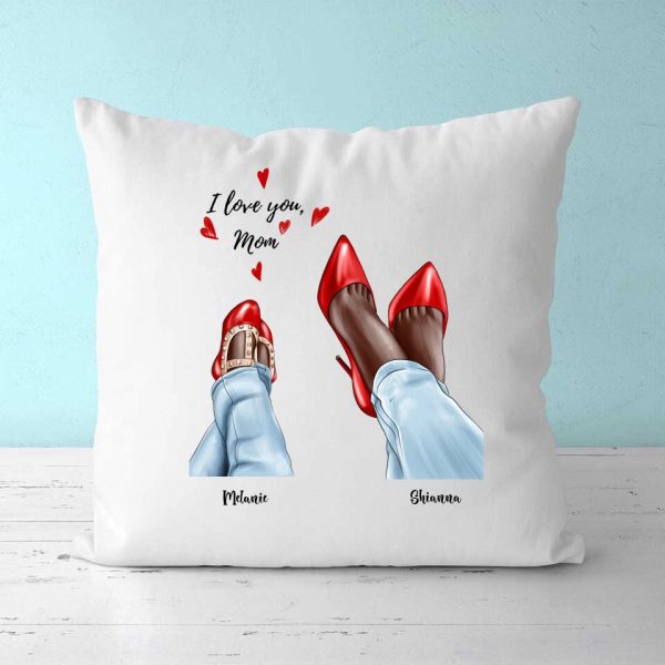 Mom And Daughter Pillow - I Love You Mom Personalized Mother And Daughter Pillow Case Personalized Gift For Mom - Image 2