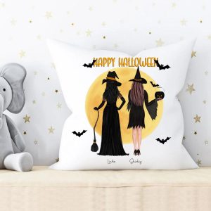 Happy Halloween Witch Sisters Pillow Custom