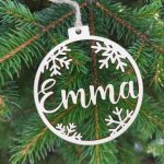 Christmas Name Ornaments - Personalized Christmas Ornaments Wooden Snowflake Christmas Hanging Gift - Image 2