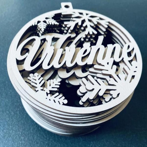 Christmas Name Ornaments - Personalized Christmas Ornaments Wooden Snowflake Christmas Hanging Gift - Image 4