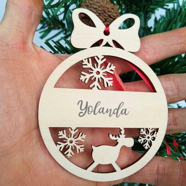 Personalized Name Ornament - Wooden Personalized Christmas Ornaments Custom Name - Image 3