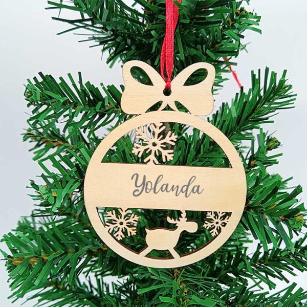 Christmas Name Ornaments - Personalized Christmas Ornaments Wooden Snowflake Christmas Hanging Gift - Image 6