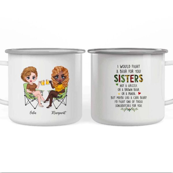 Sisters Camping Mug - Best Friends Custom Coffee Mug Summer Fashion Travel Personalized Gift - Image 5