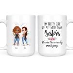 Up to 6 Sisters Mug - Personalized Sister Mugs For 2 & 3 & 4 & 5 & 6 Sisters Custom Bestie Mugs - Image 3