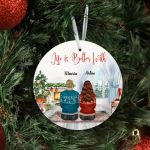 Couple With Cat Ornament - Up To 4 Cats Personalized Ornaments For Couple - Image 5