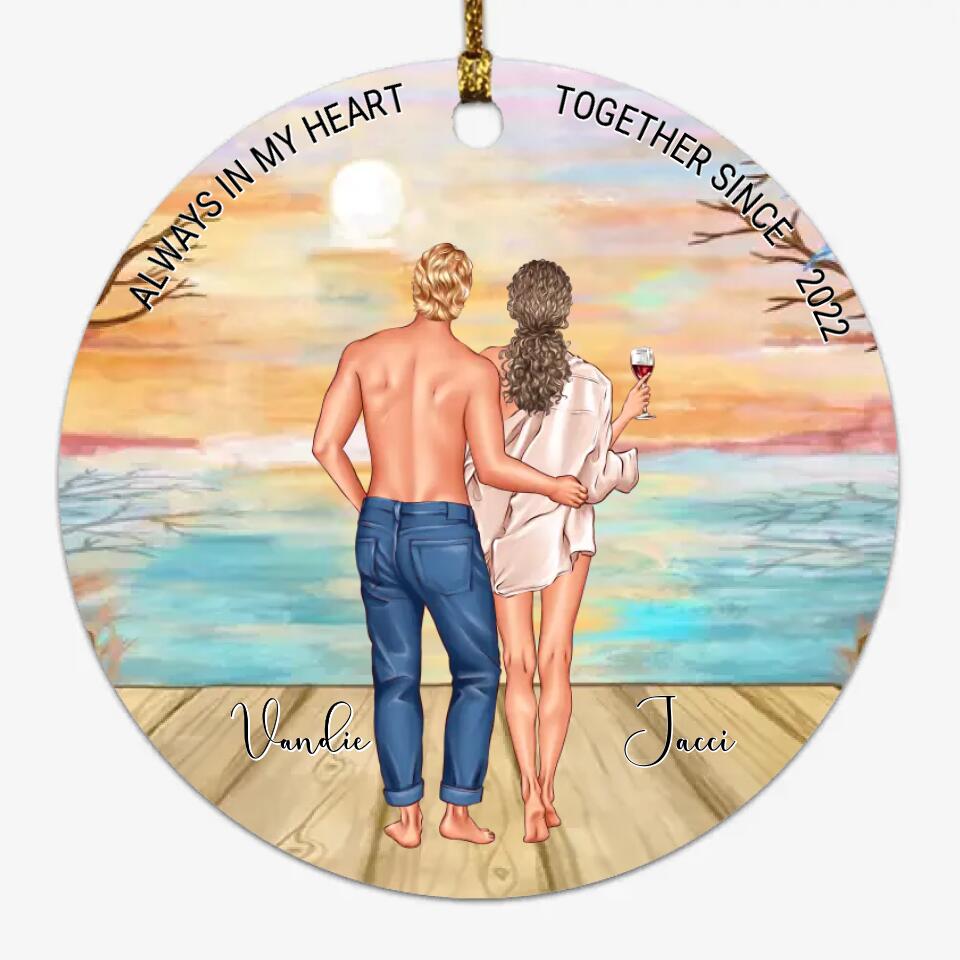 6354de49b7795 Couple Ornaments - Together Since Personalized Couple Ornaments Sunset Scenery - Image 1