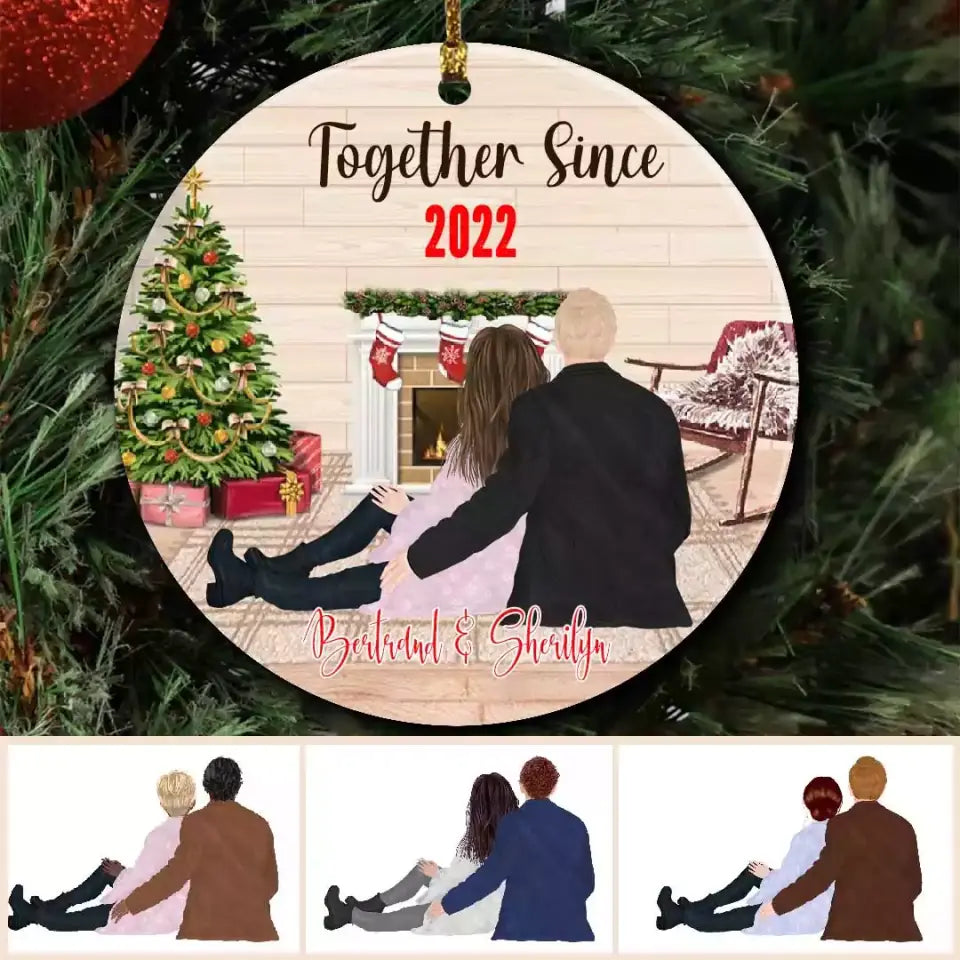 636022116d83f_large_a86d773a-33ce-4a62-8a5b-6c425107b493 Couple Ornaments - Together Since Personalized Ornaments For Couple Gifts With Name - Image 1