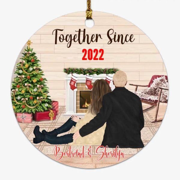 Couple Ornaments - Together Since Personalized Ornaments For Couple Gifts With Name - Image 2