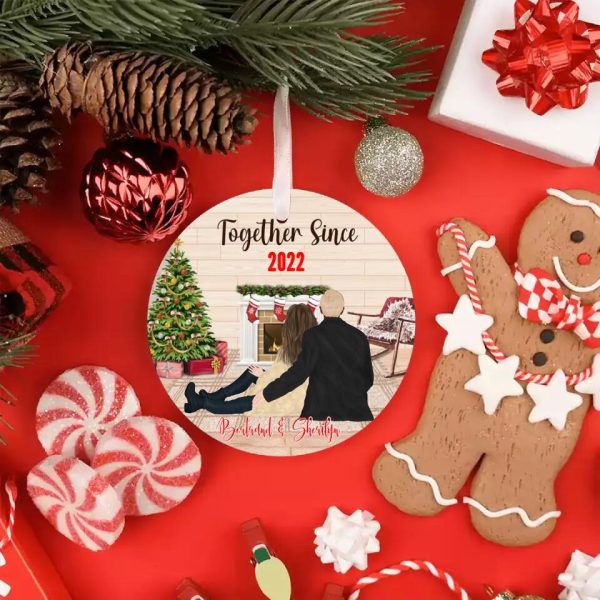 Couple Ornaments - Together Since Personalized Ornaments For Couple Gifts With Name - Image 3