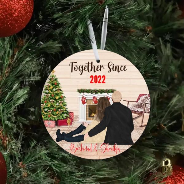 Couple Ornaments - Together Since Personalized Ornaments For Couple Gifts With Name - Image 4