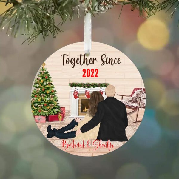 Couple Ornaments - Together Since Personalized Ornaments For Couple Gifts With Name - Image 5