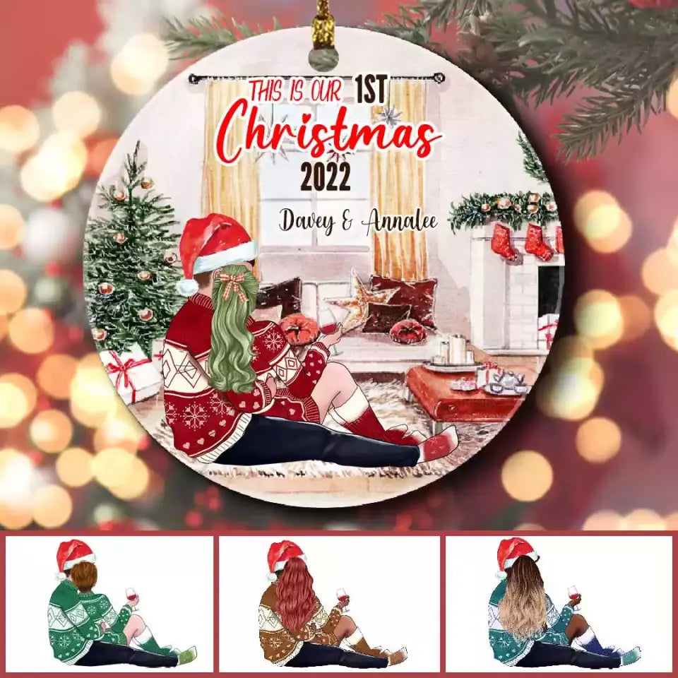 6361295792e43_large_ef426f28-1dd7-4761-8a07-ca37c17b2bc4 Couple Christmas Ornament - Our First Christmas Personalized Ornaments Couple Gift Souvenir - Image 1
