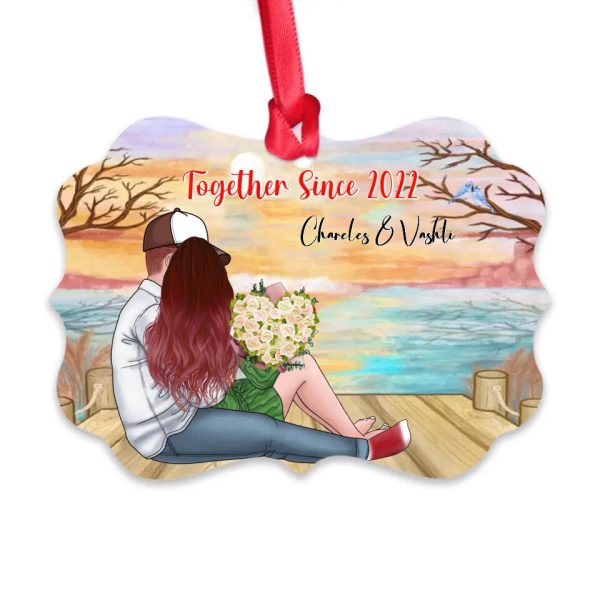 Couple With Dog Ornaments - Up To 3 Dogs Personalized Couple & Dog Ornament Gifts - Image 6