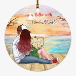 Couple With Dog Ornaments - Up To 3 Dogs Personalized Couple & Dog Ornament Gifts - Image 2