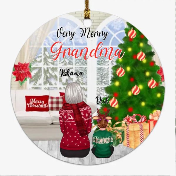 Grandma & Kids Ornaments - Very Merry Grandma Personalized Ornaments Family Christmas Gifts - Image 2
