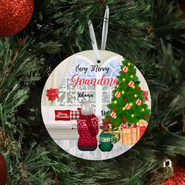 Grandma & Kids Ornaments - Very Merry Grandma Personalized Ornaments Family Christmas Gifts - Image 4