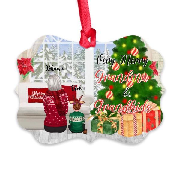 Grandma & Kids Ornaments - Very Merry Grandma Personalized Ornaments Family Christmas Gifts - Image 5