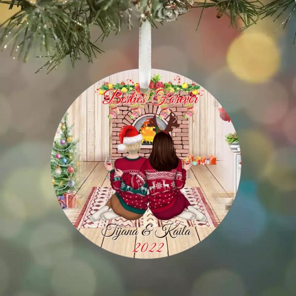 Christmas Sister Ornaments - Besties Forever Personalized Sister Ornaments Christmas Best Friends Gifts - Image 5