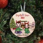 Christmas Couple Ornament - Together Since Personalized Chibi Couple Ornaments Christmas Gift - Image 4