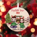 Christmas Couple Ornament - Together Since Personalized Chibi Couple Ornaments Christmas Gift - Image 6