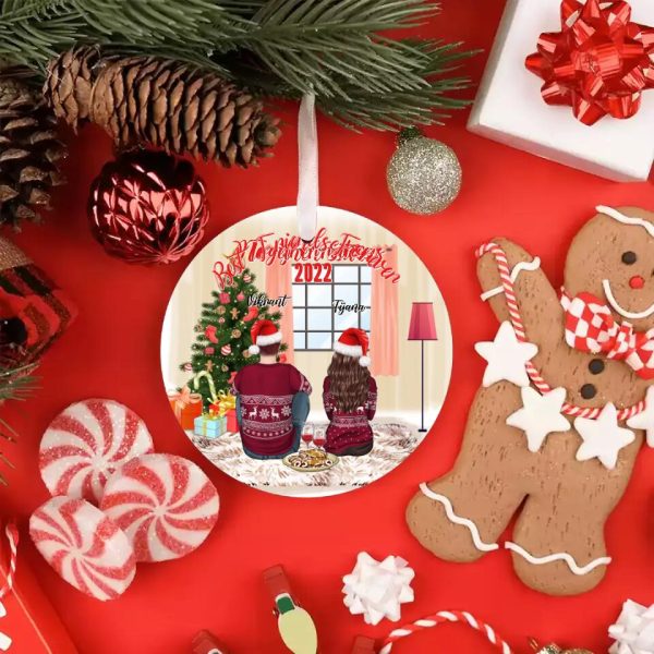 Couple Christmas Ornaments - Personalized Merry Christmas Gift Ornament For Couple & Friends - Image 3