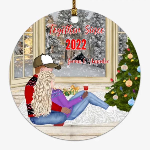 Couple Christmas Ornaments - Together Since Personalized Christmas Ornament - Image 3