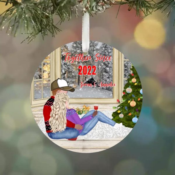 Couple Christmas Ornaments - Together Since Personalized Christmas Ornament - Image 6