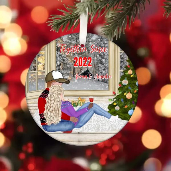 Couple Christmas Ornaments - Together Since Personalized Christmas Ornament - Image 7