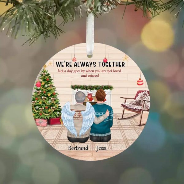Dad & Son Ornaments - Up to 4 Kids We Are Always Together Personalized Ornament For Dad & Son - Image 4