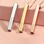 Personalized Name Necklace - Personalized Design Bar Necklace Pendant Valentine's Day Gift Anniversary Gifts - Image 2