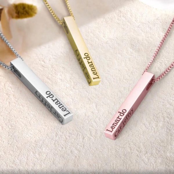 Personalized Name Necklace - Personalized Design Bar Necklace Pendant Valentine's Day Gift Anniversary Gifts - Image 3