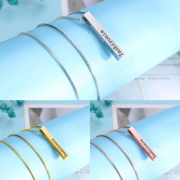 Personalized Name Necklace - Personalized Design Bar Necklace Pendant Valentine's Day Gift Anniversary Gifts - Image 4