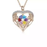 Personalized Name Necklace-Valentine's Day Engraved Name Gemstone Set Personalized Necklace Pendant - Image 3