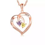 Personalized Name Necklace - Heart Shape Diamond Set Silver Necklace Valentine's Day Gift - Image 4