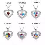 Personalized Name Necklace-Valentine's Day Engraved Name Gemstone Set Personalized Necklace Pendant - Image 2