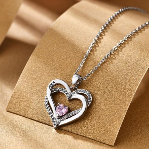 Personalized Name Necklace - Custom Engraved Name Heart Design Necklace  Surprise Gift - Image 2