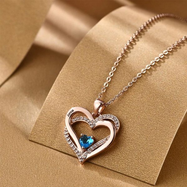 Personalized Name Necklace - Custom Engraved Name Heart Design Necklace  Surprise Gift - Image 3