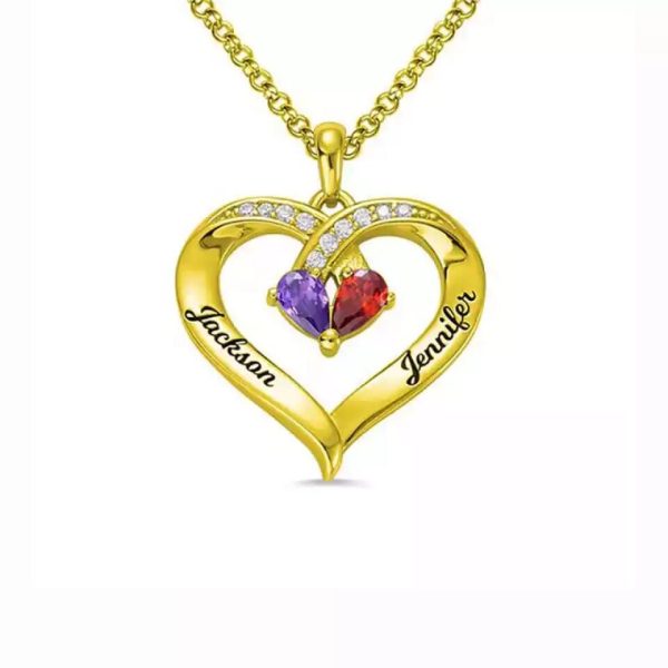 Personalized Name Necklace - Custom Heart Name Necklace Valentines Day Gifts for Her - Image 2