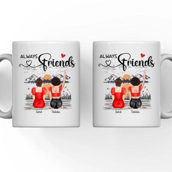 Best Friends Mug - Always Friends Personalized Friend Mug Friendship Gifts - Image 2