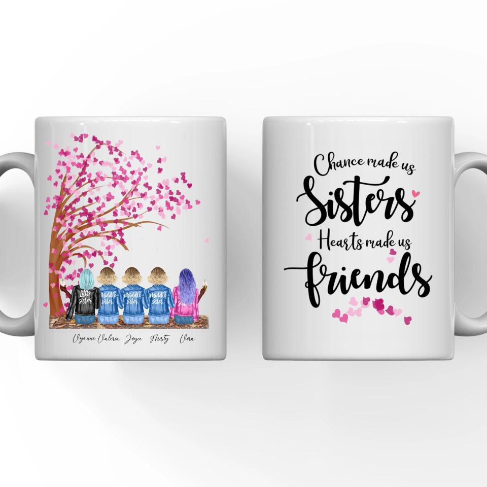 641723618b3b8 Up To 5 SIsters Mug - Big Sister Personalized Mugs Best Friends Gifts Friends Forever - Image 1