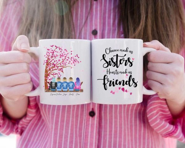 Up To 5 SIsters Mug - Big Sister Personalized Mugs Best Friends Gifts Friends Forever - Image 2