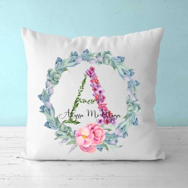 Personalized Letter Pillow - Garland Art Letters Personalized Pillow Birthday Gift with Name - Image 2