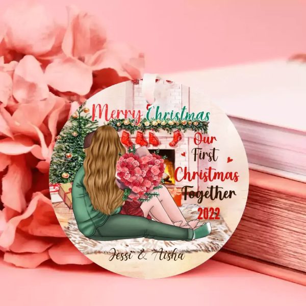 Our First Christmas Together Personalized Christmas Ornaments for Couple
