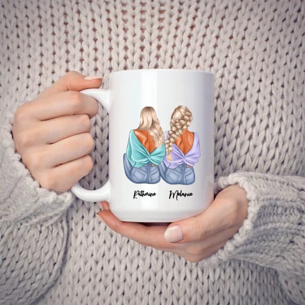 Up to 5 Sisters Mug - Best Friends Forever Mug Personalized Coffee Mugs With Name - Image 3