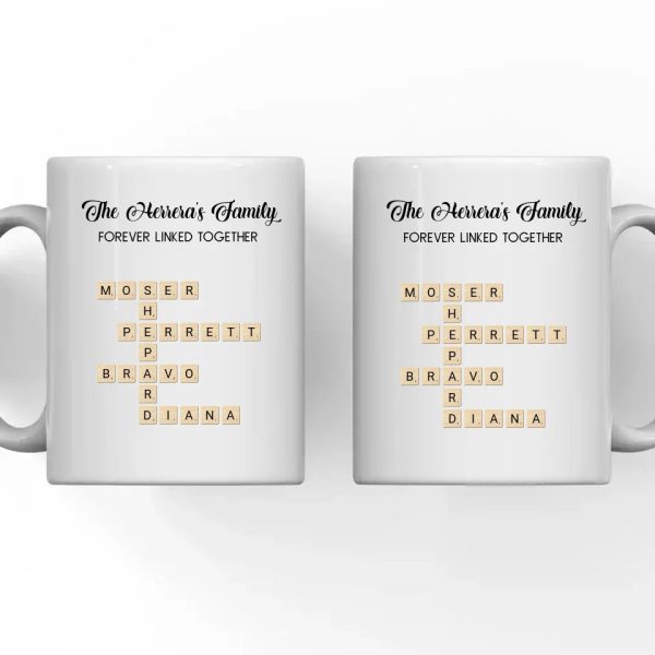 The Family Forever Linked Together  Personalized Mug Custom White 11oz