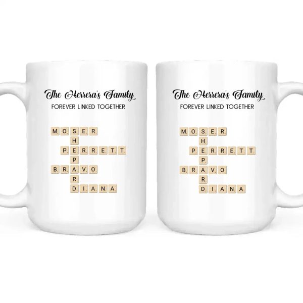 The Family Forever Linked Together  Personalized Mug Custom White 15oz