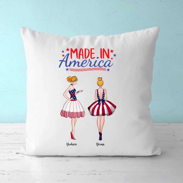 2 Sister Pillow - 4th of July Pillow Best Friend Sister Throw Pillows Personalized Pillows - Image 2