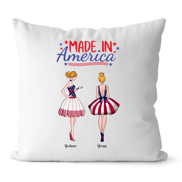 2 Sister Pillow - 4th of July Pillow Best Friend Sister Throw Pillows Personalized Pillows - Image 3