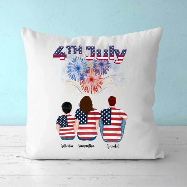 4th of July Pillow - Personalized Family Pillow Case Independence Day Mom & Dad & Kids Gifts - Image 2