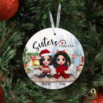 Sister Forever Ornaments - Up To 4 Sisters Ornaments (2-Side Print) - Image 4